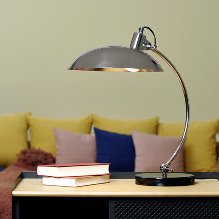 Tischleuchte | Seattle Tischleuchte aus poliertem Edelstahl mit Dimmer – 51 cm Höhe - von Lambert online kaufen bei LIVINGforme.