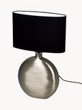 Tischleuchte | Botero Tischleuchte mit ovalem Baumwollschirm & vernickeltem Fuß – 68 cm Höhe - von Lambert online kaufen bei LIVINGforme.