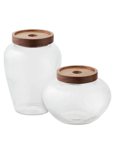 Maya Vorratsgläser-Set Glas/Akazie Aufbewahrung Living Nordic