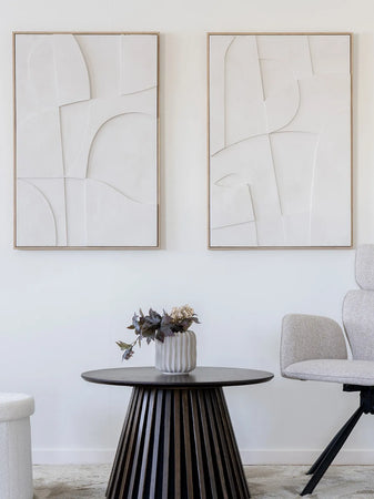 Madeline Wandrelief No. 1, weiß – 60x90 cm Wanddekoration Living Nordic