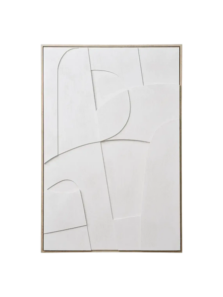 Madeline Wandrelief No. 1, weiß – 60x90 cm Wanddekoration Living Nordic