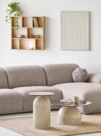 Ena Wandrelief Canvas, beige Wanddekoration Living Nordic