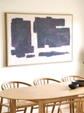 Edna Leinwandbild mit handbemalten Details, beige/blau Wandbild Living Nordic
