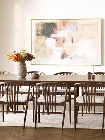 Inez Leinwandbild mit handbemalten Details, sandbeige Wandbild Living Nordic