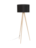 Tripod Stehleuchte Holz in Schwarz, Ansicht 1