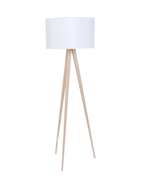Tripod Stehleuchte Holz in Weiß, Ansicht 1