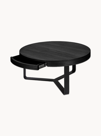 | Harry Couchtisch rund mit Schublade – Ø 80 cm, H 37 cm, Eichenfurnier - von Lambert online kaufen bei LIVINGforme.