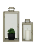 Corfu Laternen-Set Metall/Glas, grün Laterne Living Nordic
