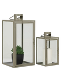Corfu Laternen-Set Metall/Glas, grün Laterne Living Nordic