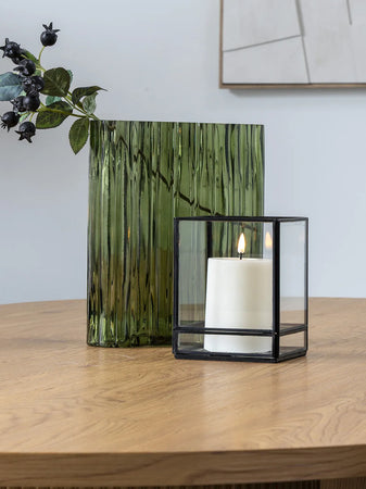 Hurricane Kerzenhalter Metall/Glas, schwarz Kerzenhalter Living Nordic