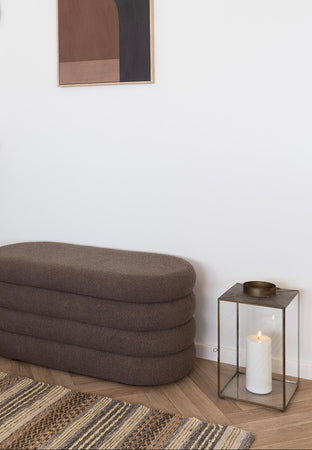 Mohali Laterne Metall/Glas, Antik-Messing-Optik Laterne Living Nordic