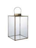 Mohali Laterne Metall/Glas, Antik-Messing-Optik Laterne Living Nordic