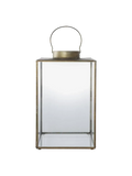 Mohali Laterne Metall/Glas, Antik-Messing-Optik Laterne Living Nordic
