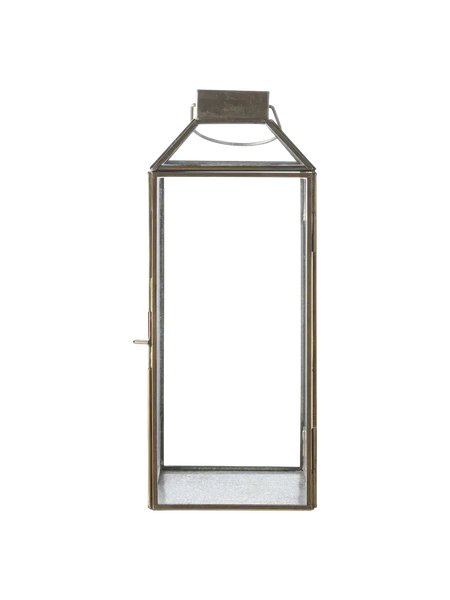 Mysore Laterne Metall/Glas, Antik-Messing-Optik Laterne Living Nordic