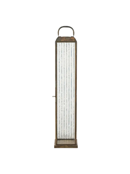 Herslev Laterne Metall/Glas, Antik-Messing-Optik Laterne Living Nordic