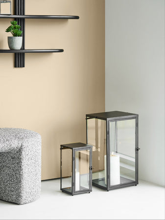 Ibra Laternen-Set Metall/Glas, schwarz Laterne Living Nordic
