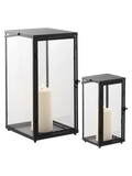 Ibra Laternen-Set Metall/Glas, schwarz Laterne Living Nordic