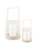 Hurricane Kerzenhalter Glas/Metall, beige Kerzenhalter Living Nordic