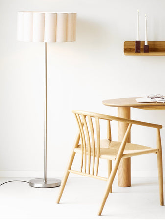 Watton Stehleuchte Stahl/Leinen, grau/beige Stehleuchte Living Nordic
