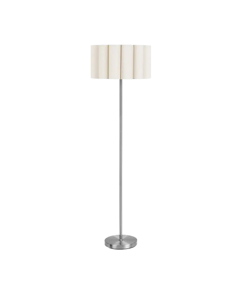 Watton Stehleuchte Stahl/Leinen, grau/beige Stehleuchte Living Nordic