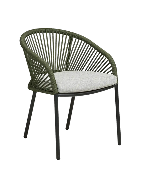 Novella Esszimmerstuhl Esszimmerstuhl Living Nordic Aluminium/Polyester, grün/grau, incl. Kissen, grey / green