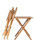 Cuenca Café-Set Teak, natur, two klappbar chairs und a table Gartenmöbel-Set Living Nordic
