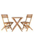 Cuenca Café-Set Teak, natur, two klappbar chairs und a table Gartenmöbel-Set Living Nordic