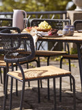 Nashville Esszimmerstuhl Teak, schwarz rope, schwarze Beine Esszimmerstuhl Living Nordic