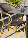 Calda Esszimmerstuhl Aluminium/Textilene, dunkelbraun, Rahmen in Bambus-Optik Esszimmerstuhl Living Nordic