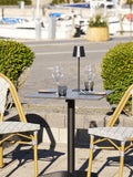 Lauria Esszimmerstuhl Aluminium/Textilene, weiß, grau, Bambus-Optik Rahmen Esszimmerstuhl Living Nordic