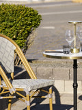 Lauria Esszimmerstuhl Aluminium/Textilene, weiß, grau, Bambus-Optik Rahmen Esszimmerstuhl Living Nordic