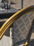 Lauria Esszimmerstuhl Aluminium/Textilene, weiß, grau, Bambus-Optik Rahmen Esszimmerstuhl Living Nordic