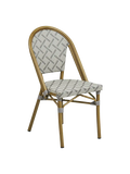 Lauria Esszimmerstuhl Aluminium/Textilene, weiß, grau, Bambus-Optik Rahmen Esszimmerstuhl Living Nordic