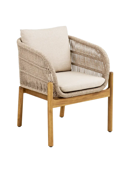 Terracina Esszimmerstuhl Akazienholz, natur/beige Esszimmerstuhl Living Nordic