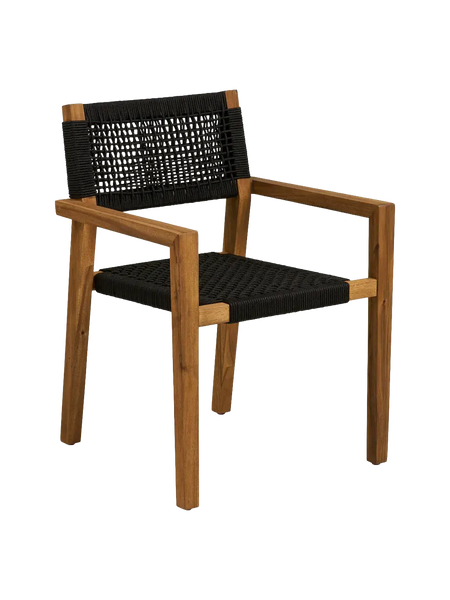 Anzio Esszimmerstuhl Akazie, schwarz rope Esszimmerstuhl Living Nordic