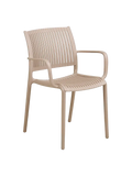 Manzano Esszimmerstuhl Esszimmerstuhl Living Nordic 56x56x81 cm Dining chair mit armrest, Polypropylen, taupe