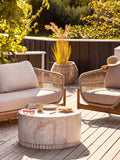 Terracina Loungesessel Akazienholz, natur/beige Sessel Living Nordic