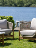 Terracina Loungesessel Akazienholz, natur/beige Sessel Living Nordic