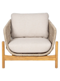 Terracina Loungesessel Akazienholz, natur/beige Sessel Living Nordic