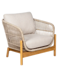 Terracina Loungesessel Akazienholz, natur/beige Sessel Living Nordic