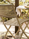 Arcas Bistro-Set 2 Stühle und 1 Tisch, rope/Stahl, taupe Gartenmöbel-Set Living Nordic