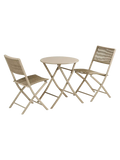 Arcas Bistro-Set 2 Stühle und 1 Tisch, rope/Stahl, taupe Gartenmöbel-Set Living Nordic