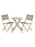 Arcas Bistro-Set 2 Stühle und 1 Tisch, rope/Stahl, taupe Gartenmöbel-Set Living Nordic