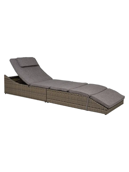 Split Sonnenliege Kubu-Rattan, grau Sonnenliege Living Nordic