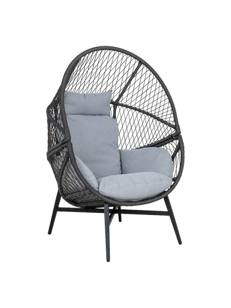 Rosario Loungesessel Polyrattan, schwarz Sessel Living Nordic