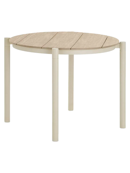 Abela Esstisch Aluminium, Holzimitat, sand, natur Esstisch Living Nordic Ø90x74 cm