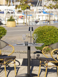 Bistrotisch Marmor-Optik, dunkelgrau, schwarze Beine, Aluminium Bistrotisch Living Nordic