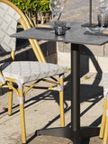 Bistrotisch Marmor-Optik, dunkelgrau, schwarze Beine, Aluminium Bistrotisch Living Nordic