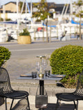 Bistrotisch Marmor-Optik, dunkelgrau, schwarze Beine, Aluminium Bistrotisch Living Nordic