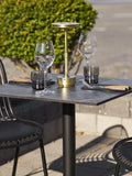 Bistrotisch Marmor-Optik, dunkelgrau, schwarze Beine, Aluminium Bistrotisch Living Nordic